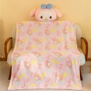 Adorable Pink Character Throw Blanket